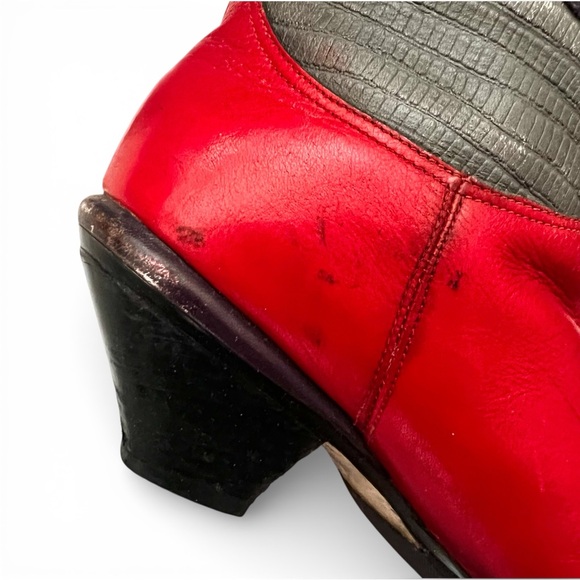 Vintage Leather Western Cowboy Cowgirl Boots Women’s 5-5.5 Flame Rodeo Country - Picture 12 of 14